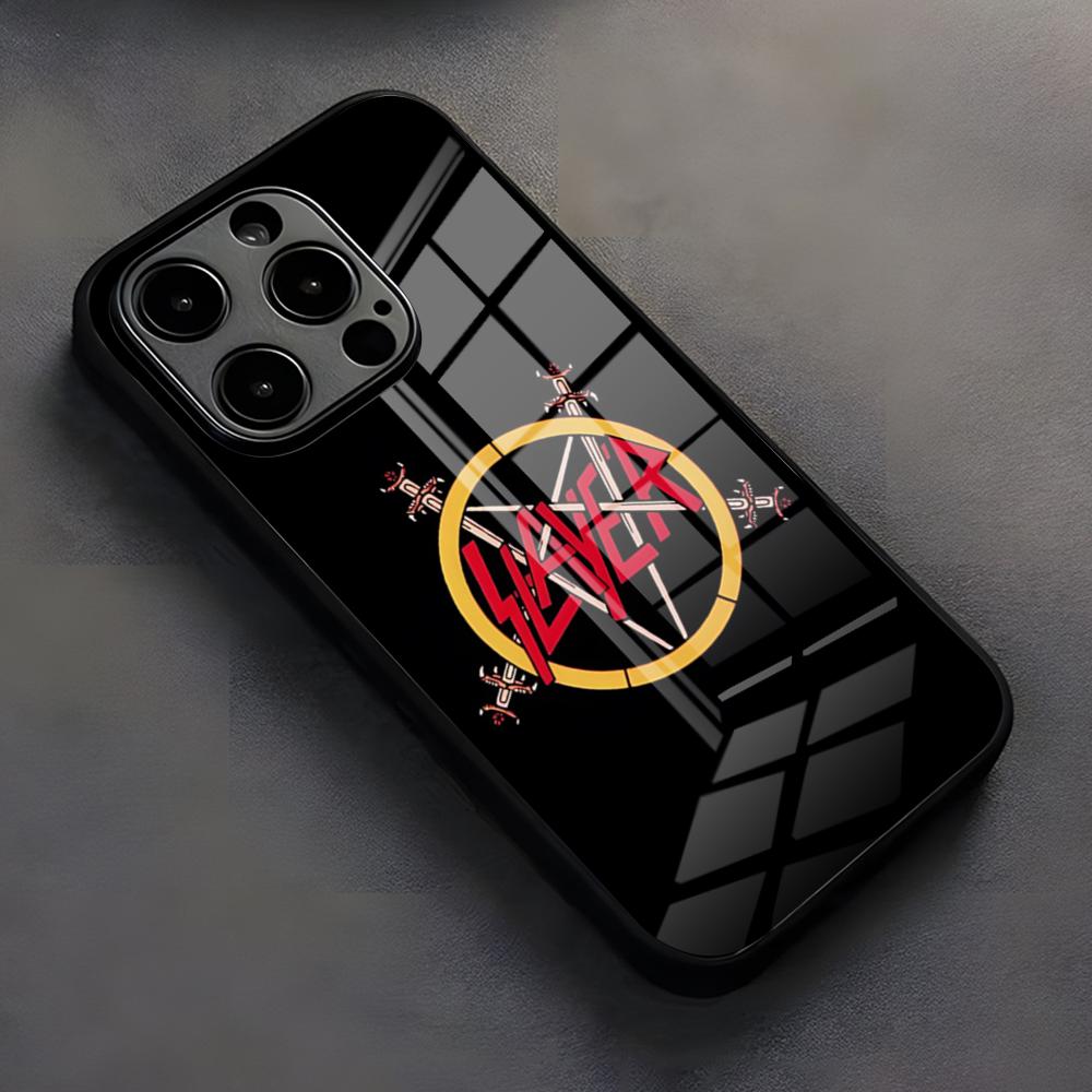 

Slayer Heavy Metal Rock Band Phone Case For IPhone 17 Pro Max 16 15 14 Pro Max 13 11 X Xs Xr 8 7Plus glass Cover iPhone 15 Pro Max
