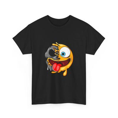 Maglietta Faccina Che Si Scioglie | T-shirt Goofy Smiley Che Cola, Maglietta Cool, Lingua Fuori