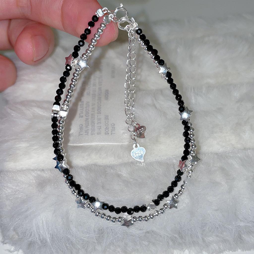 925 sterling silver star bracelet women's Korean ins style versatile fashion jewelry light luxury high-end autumn and winter jewelry