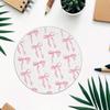 Pink Bow Round Mouse Pad Non-Slip Rubber Washable Office Gadgets Desk Accessory Mouse Mat Computer Table Table Cushion Desk Pad