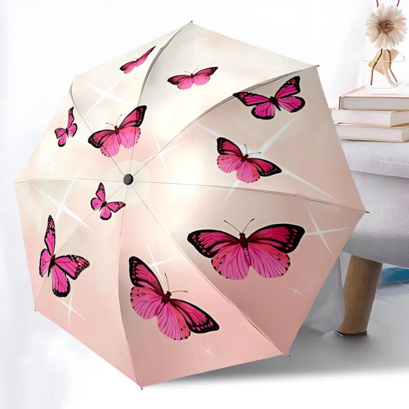 1pc Butterfly Swarm Automatic Open/close Folding Umbrella, Compact Portable Travel Umbrella, Cute Umbrella, Durable Construction yy260328028