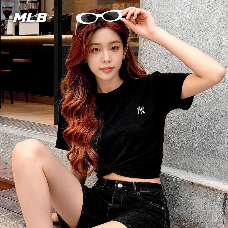 MLB Unisex Solid Color Round Neck Short Sleeve T-Shirt