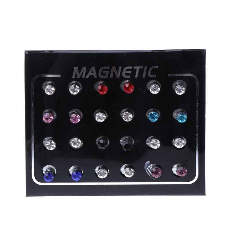 Buy 12 Pairs Crystal Rhinestone Clip Non Piercing Earrings