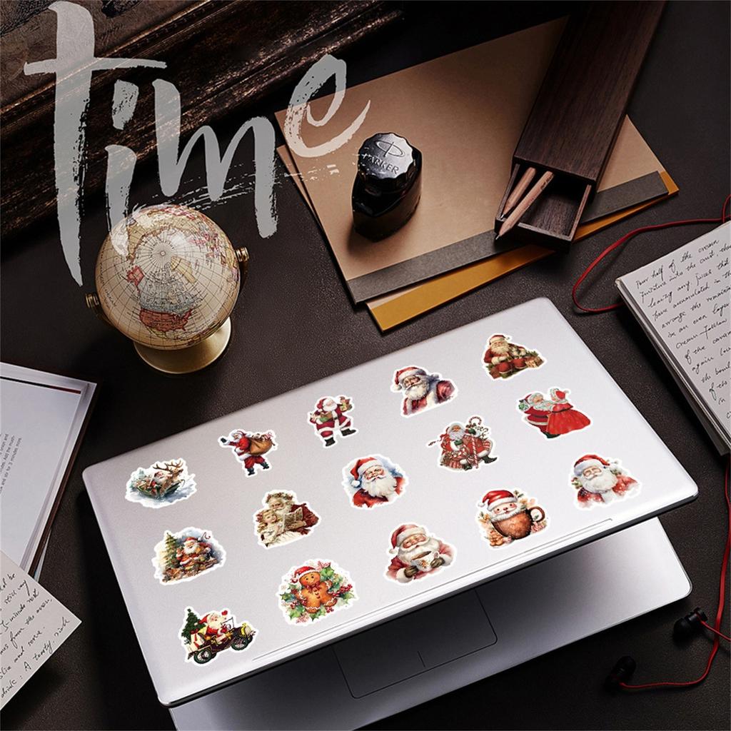 50pcs Retro Christmas Stickers Selling Computer Ledger Mobile Phone Case Luggage Christmas Gift Stickers