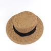 New spring and summer women's hand-woven straw hat simple casual hat British fashion top hat flat top sun hat