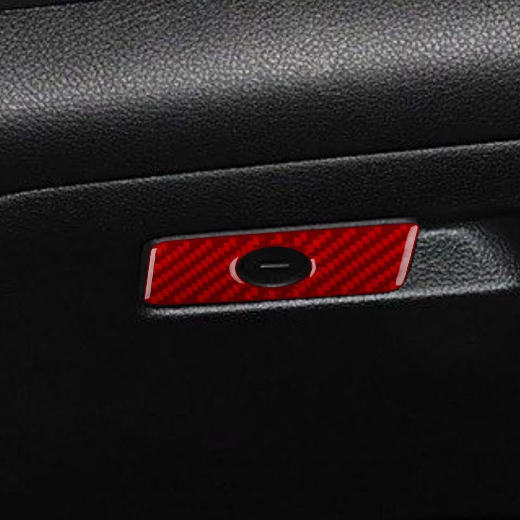 Red Carbon Fiber Co-pilot Glove Box Handle Cover Trim For Jeep Cherokee 2014-18