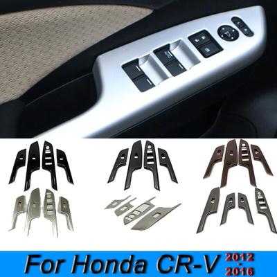 Inner Armrest Door Window Glass Lift Switch Button Panel Cover For Honda CR-V CRV 2012 2013 2014 2015 2016 Car Accessories