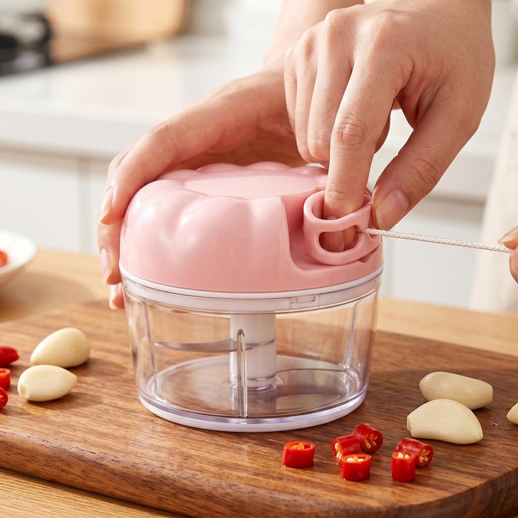 Manual Garlic, Multi-Function Food Mincer for Garlic, Meat, Vegetables and Baby Food - Kitchen Tool