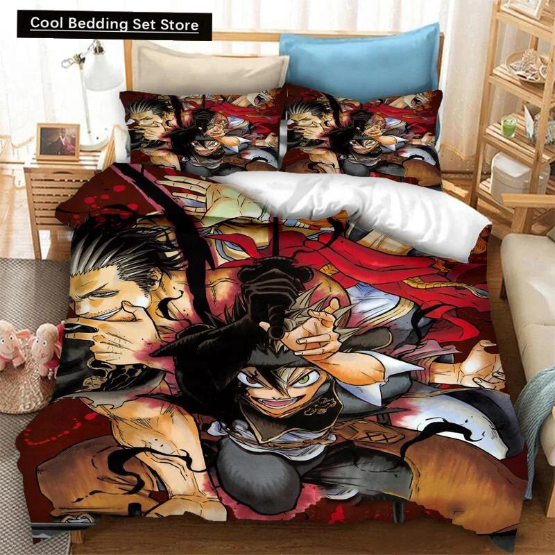 Anime Black Clover Asta 2_3 st Sängkläder Set Påslakan Sovrum Täcke Överdrag Enkel Tvilling King _Storlek Täcke Överdrag Hemtextilier