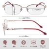 Progressive Multifocal Reading Blue Light UV Made In for Reading and Computer 300 [CEETOL] Women's Glasses, Stylish, Ultra-lightweight, Half-rim, Cut,