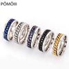 Fashion Stainless Steel Rings for Men Black Silver Gold Anxiety Ring Size 5-13 Personalized Gift Bague Homme Acier Inoxydable