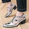 Summer Gladiators Pointed Charm Gold Silver Belt Buckle Casual Shoes for Men Roman New Breathable Beach Sandals Outdoor Slippers