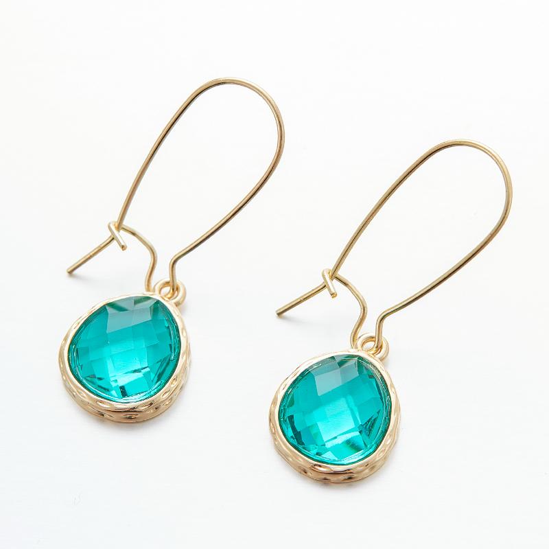 able Exquisite Water Drop Blue Zircon Earrings Ladies Engagement Party Wedding Jewelry Anniversary Birthday Gift