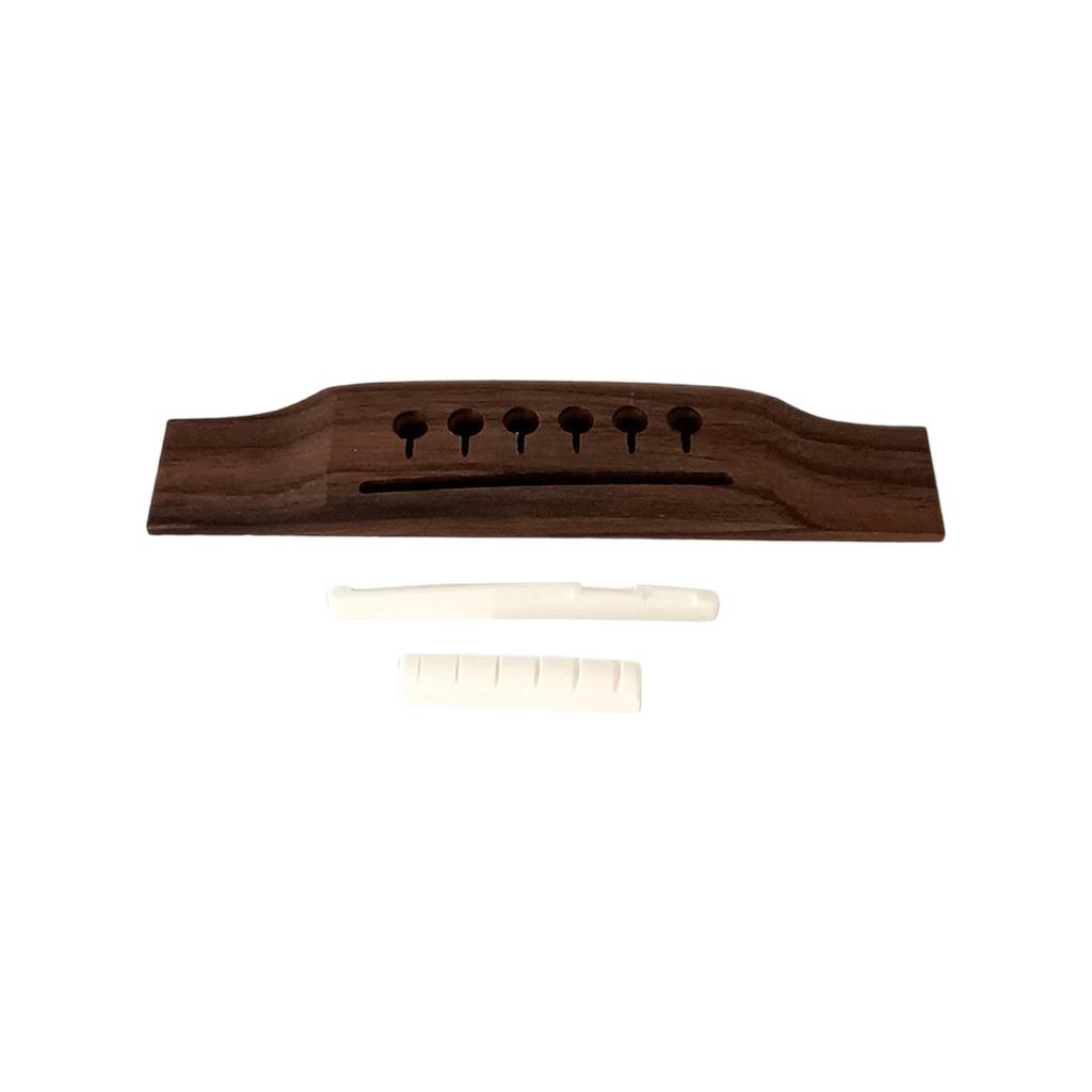 Rosewood 6 String Folk Guitar Bridge Replacement Acoustic Guitar Bridge Saddles Nut Pin for Improve Guitar Sound Quality