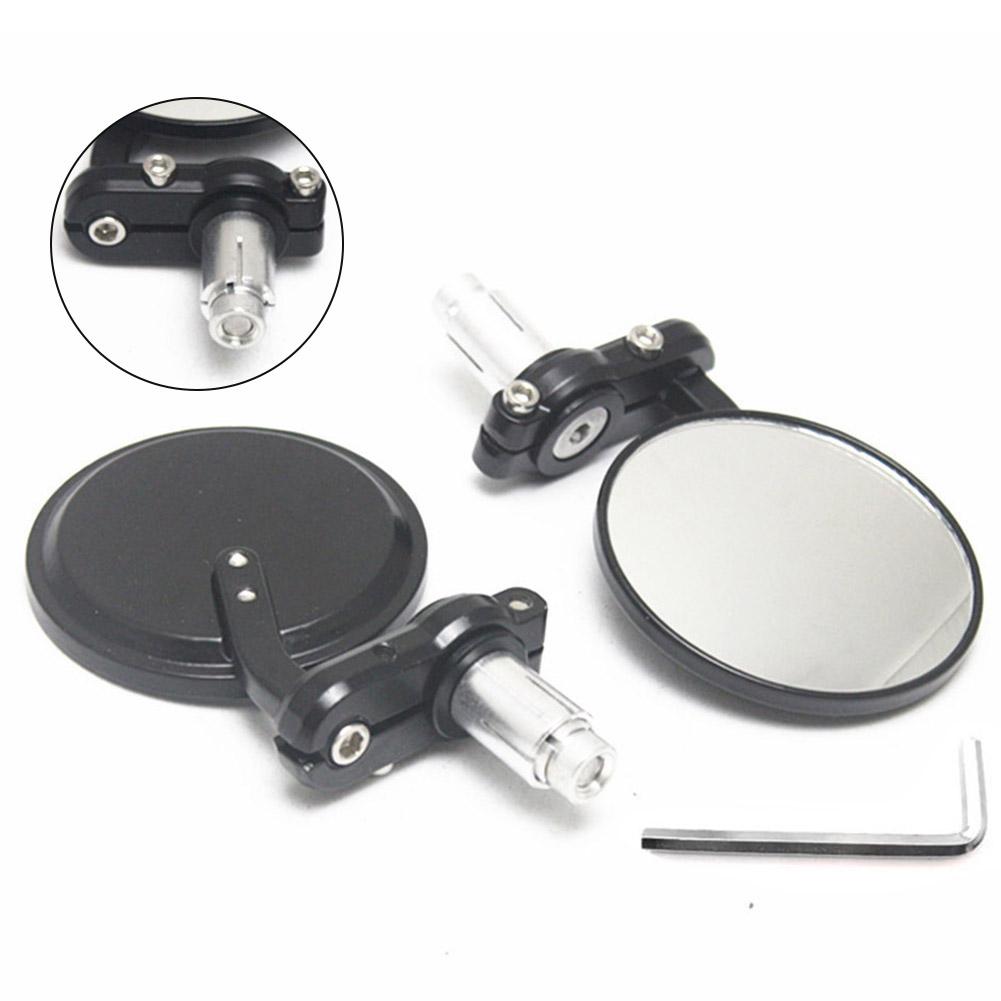 Motorcycle Rearview Mirrors 1 Pair Aluminum Frame and Glass Mirrors for 7/8 Inch Handlebars Multi Angle Adjustable