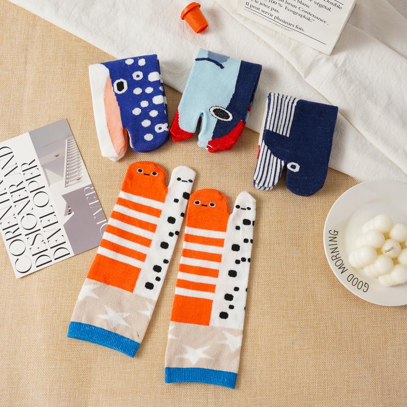 Zehensocken Cartoon Hai Wal Print Weiche Atmungsaktive Socken