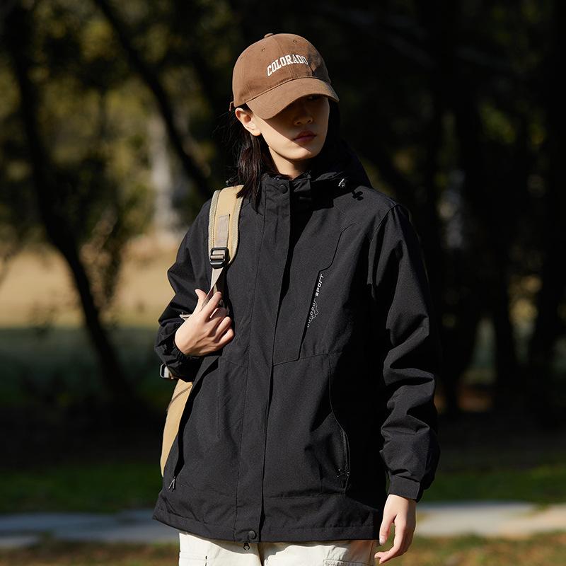 Mountain Style Jacket Men's Three-in-one Detachable Two-piece Set Women's Windproof, Waterproof, Warm, Color-blocked Couple's Thickened Jacket