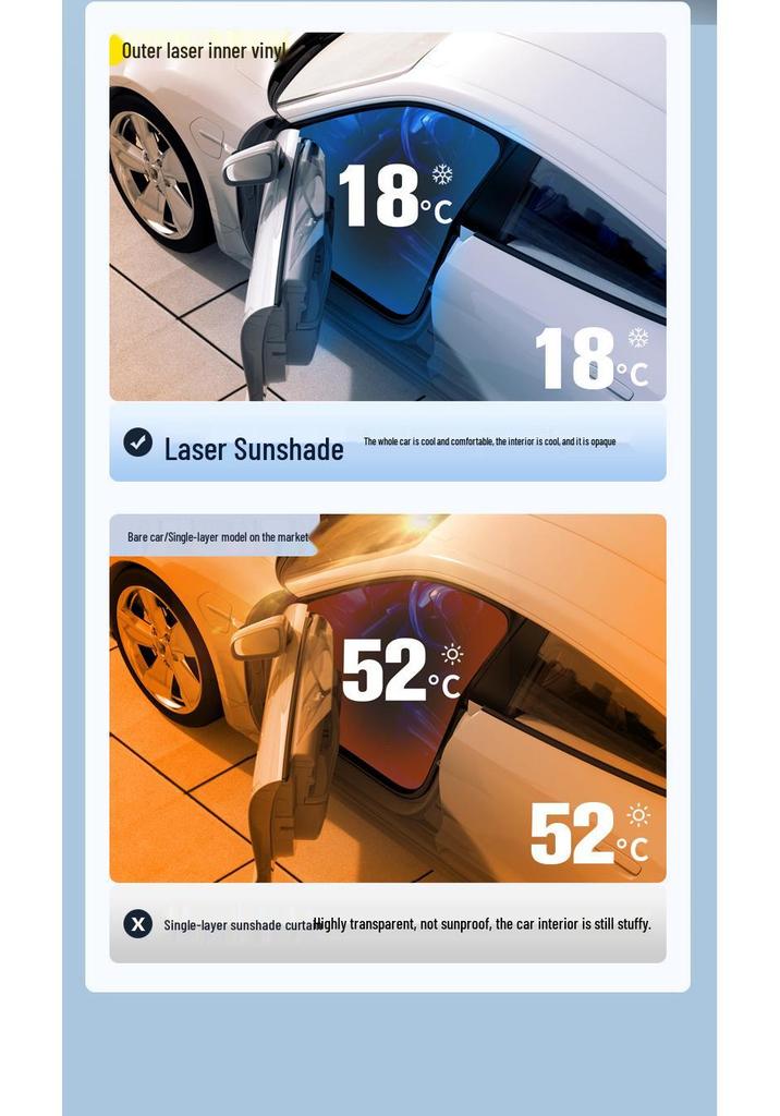 Foldable Laser Umbrella Car Sunshade – Heat Insulation Windshield Curtain
