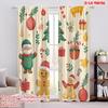 2pcs,2D Plane Printing Pattern Curtains Christmas Cute Elements (4) Polyester Fabric (without Rod) Holiday Ldeal for Bedroom &