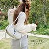 Hobo shoulder silver mine ballet horizontal cute [Lapimou] bag, bag, horizontal, ribbon, ladies' handbag, bag, type, Y2K, core, bag, black, silver,