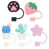 Creative Silicone Straw Plug Reusable Drinking Dust Cap Glass Cup Accessories Splash Proof Cartoon Straw Plugs Tips Cover