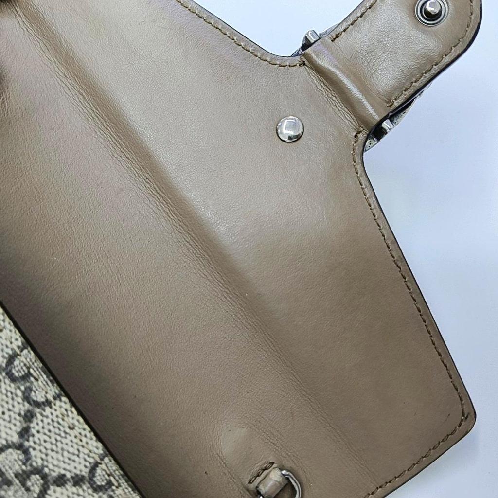 [Pre-Owned] Dionysus Tiger Head Buckle Logo Beige Lining GG High-Quality Synthetic Canvas WOC Wallet Crossbody Shoulder Bag - Good #YMGMD6