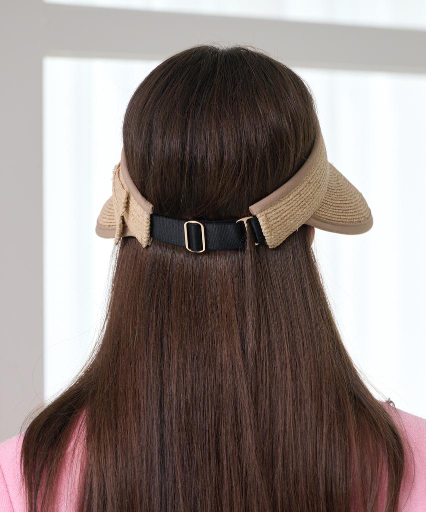 Koipeu Ribbon Raffia Sun Visor Cf081Ht073