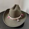 New White Western Cowboy Hat For Men And Women Jazz Cowboy Hat Color Belt Accessories Panama Sombrero Hombre Hat