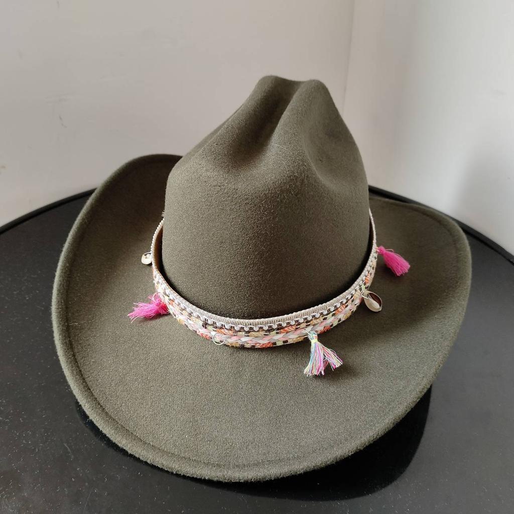 New White Western Cowboy Hat For Men And Women Jazz Cowboy Hat Color Belt Accessories Panama Sombrero Hombre Hat