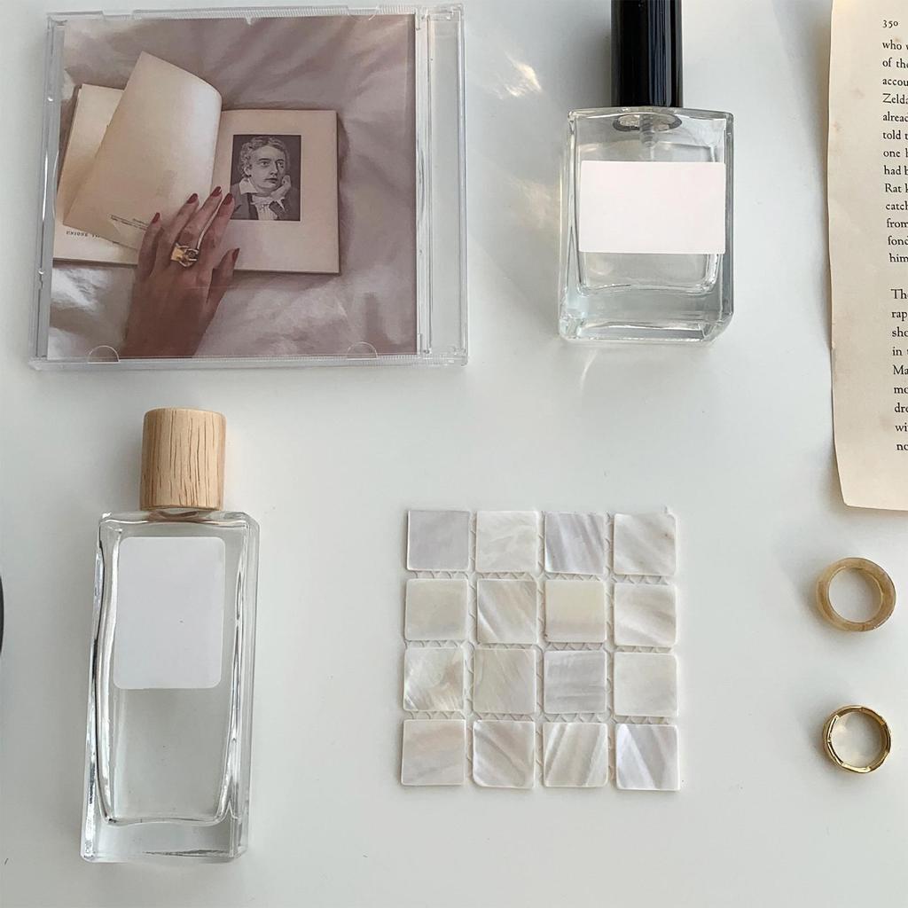 Table Coasters Mother Of Pearl Square Desk Pad 3.35 Inches Modern Coasters For Tea Wedding Bar Outdoor Home Coffee Drinks