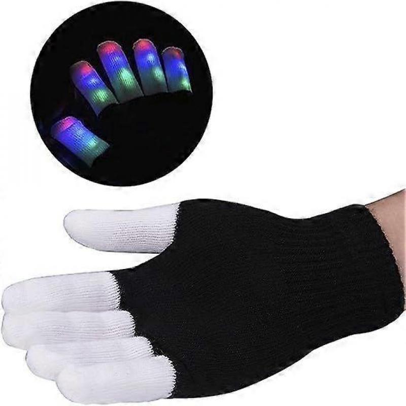 LED Flashing Gloves Finger Light Gloves with Multi Modes Colorful Light Up Warm Gloves