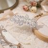 Bridal Rhinestone Pearl Hair Clip Alloy Comb Shaped Accessory With Crystal And Pearl Decoration For Wedding Dress