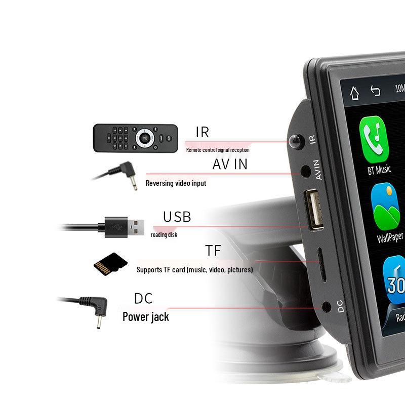 7-Zoll Tragbarer Kabelloser CarPlay Bluetooth MP5 Player mit Radio & Kartenslot