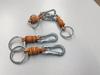"Retro Carabiner Alloy Leather Keychain with Handwoven Strap - Men's Business Gift"