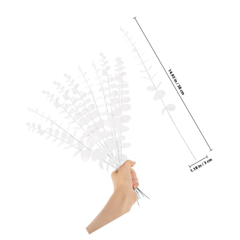 20Pcs Artificial Eucalyptus Stems Real Touch Faux Eucalyptus Leaves for Wedding Party Home Decor Floral Arrangement Fake Plant