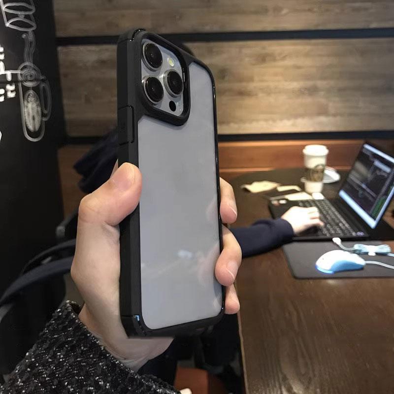 

Natural titanium shockproof hard case for iPhone 16 15 14 13 12 11 Pro Max Plus thickened anti fall protection clear phone cover For iPhone 12 Pro