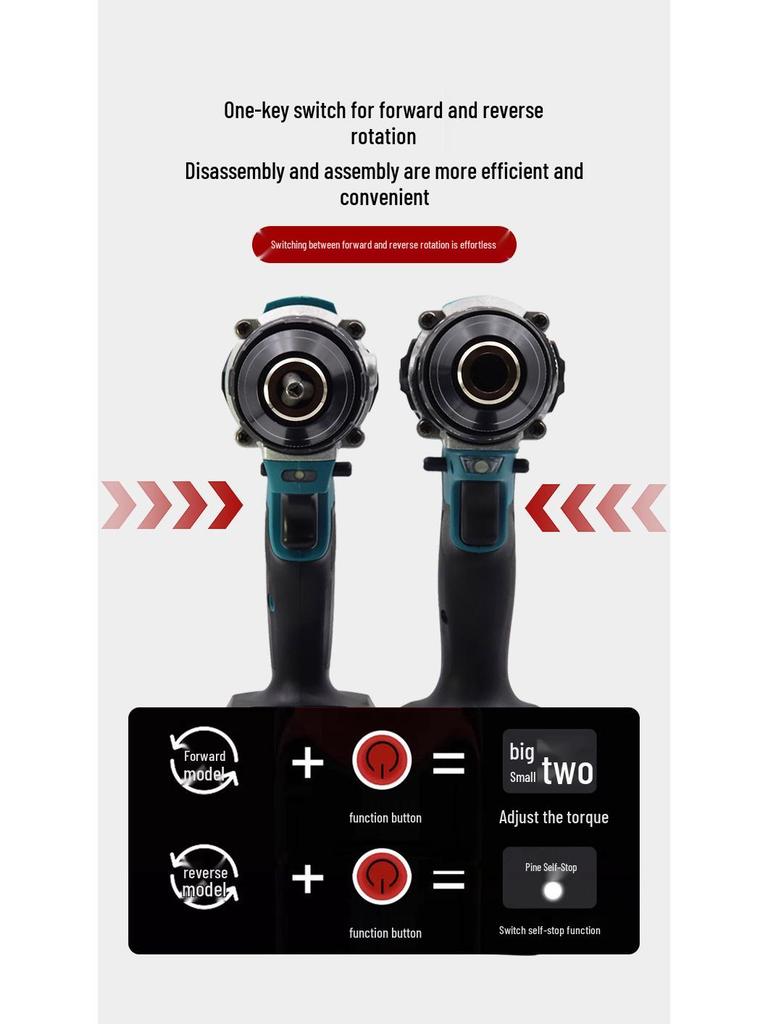 Brushless High Torque Cordless 13MM Impact Electric Drill Set