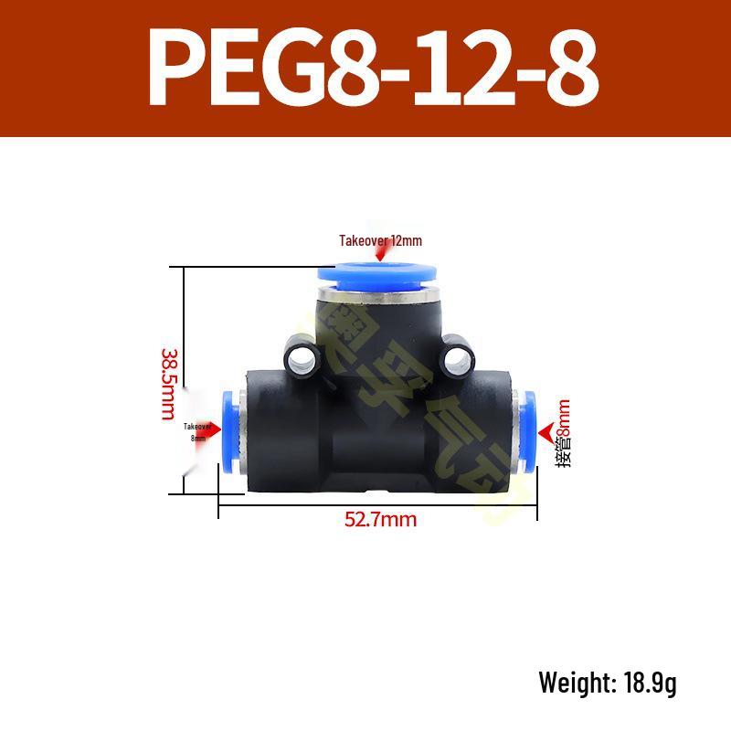 Pneumatická T-redukce rychlospojka pro PE trubky (4-14 mm)