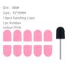 Candy Color Nail Art Sand Cap Nail Polishing Head Sand Ring Electric Nail Drill Machine Accessory Cuticle Dead Skin Removal Manicure Tool with Rubber