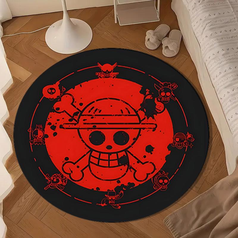 Classic Pirates Skull Crossbones Round Mat, Anti-slip Circle Carpet Chair Rug For livingroom,Bedroom, Doormat Home Decor Gift Christmas Gifts