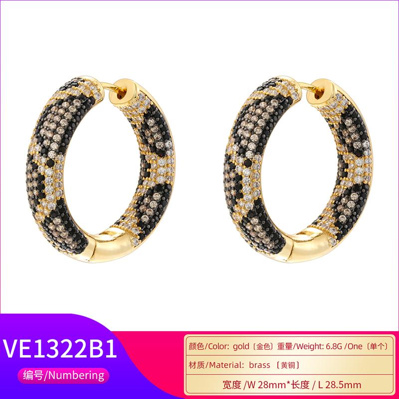 ZHUKOU 4 styles of earrings/studs with zirconia and snake motifs Atmospheric and glamorous earrings for women: VE1321-VE1324