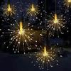 Solar-Powered Dandelion Firework LED Lights with Remote Control for Camping