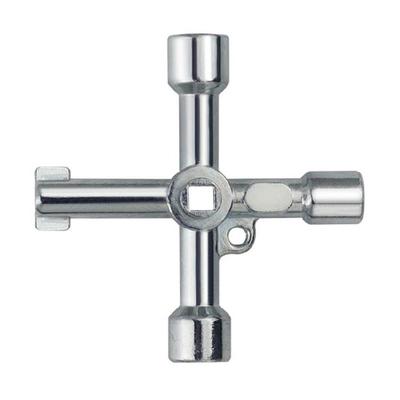 6 Function Crossing Key Wrench For Square Triangular Hexagonal Round Holes Zinc Alloy Ergonomic Grip Industrial Maintenance Tool