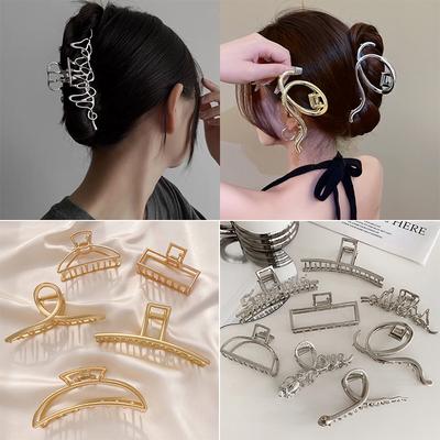 31Styles Metal Gold Silver Hair Claw Clips For Women Geometric Cross Snake Girls Jaw Clamps Punk Korea Hairwear Accessories