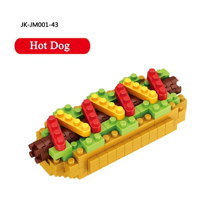 Fast Food Burger Mini Building Blocks DIY French Fries Donuts Birthday Cake Model Building Toys for kids educational