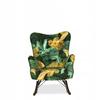 Luna Print Scandinavian Wing Chair, Rocking On Runners Family Furniture Monstera
