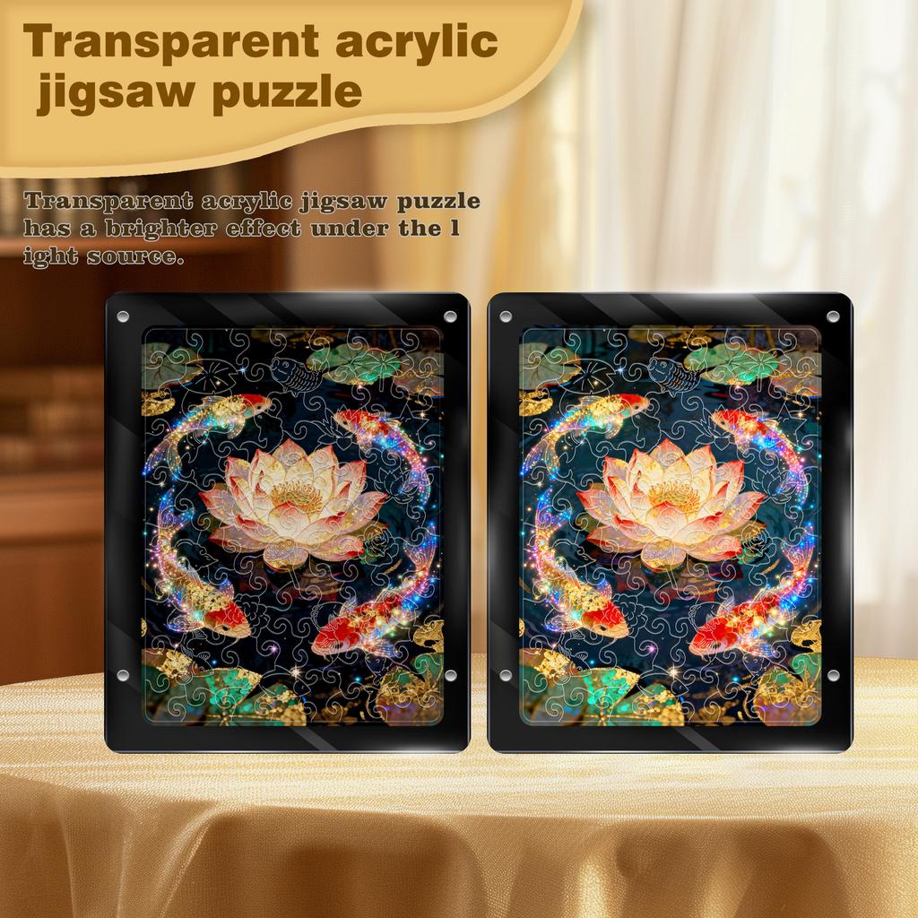 Lotus Koi Puzzle Decorative Ornament More Than Light Transmission Acrylic Puzzle Every Year
