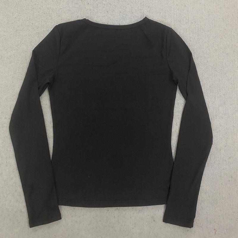Y2K Spring and Autumn Printed Tight Fit Fit Top Round Neck Women's Wear