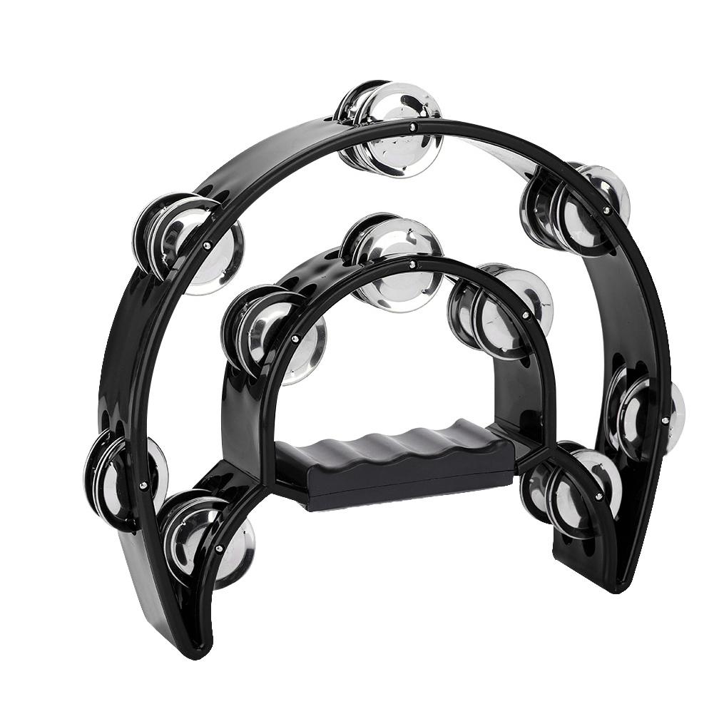 Double Row Jingles Handbell Tambourine Percussion Musical Instrument
