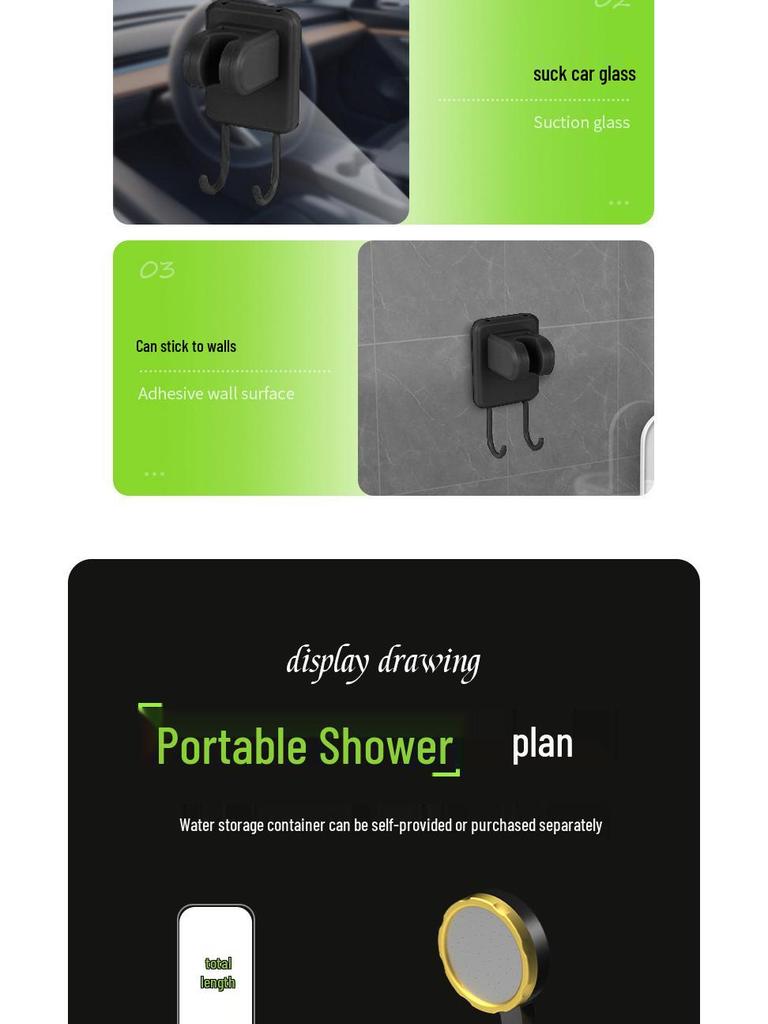 Portable Electric Shower Head for Outdoor and Camping